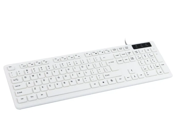 Biała klawiatura przewodowa, klawisze funkcyjne, mechaniczna, blok numeryczny HDWR typerCLAW-PC110W