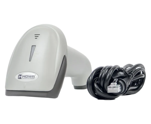 Czytnik kodów kreskowych w jasnym kolorze, skaner laserowy, manual, USB, HD67W