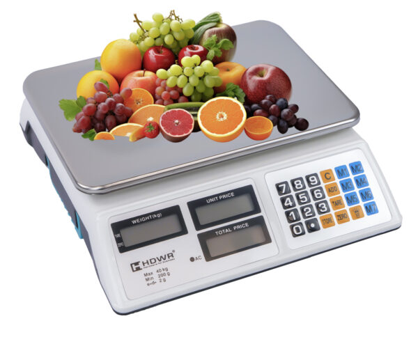 Waga sklepowa, elektroniczna do 40 kg, funkcja tarowania, podświetlany ekran wagPRO S40