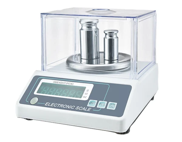 Waga jubilerska bardzo precyzyjna do 500 g z pokrywą plastikową, waga laboratoryjna, platformowa, wyświetlacz LCD  wagPRO-A500G